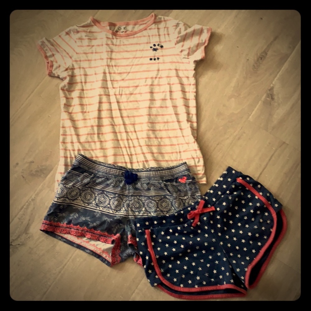 2 pairs of Roxy Shorts and Roxy Tee